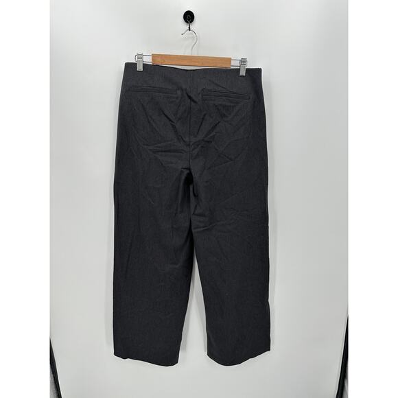 Old Navy Suit Pant Set Women Large Charcoal Gray Single Breasted Wide Leg Pants - Picture 4 of 12